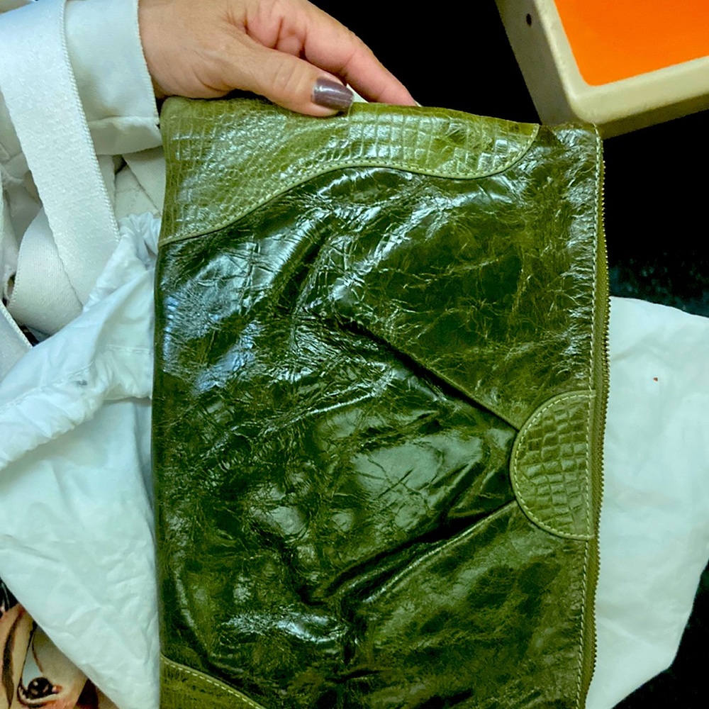 Clutch green purse vintage